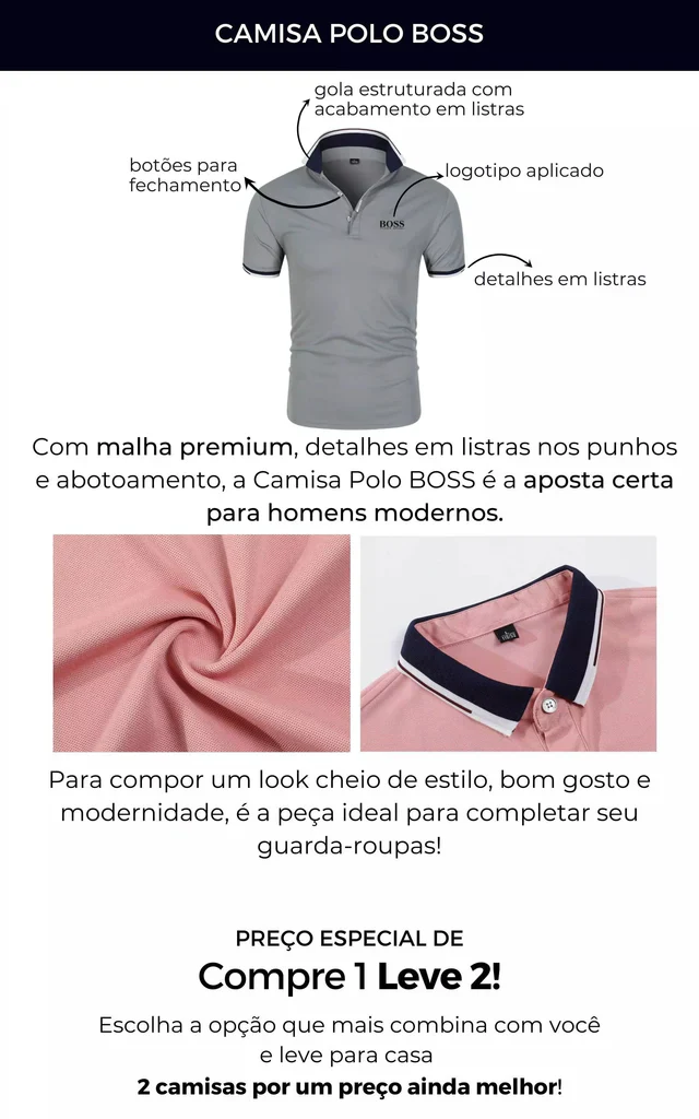 Camisa Polo Boss - detalhes