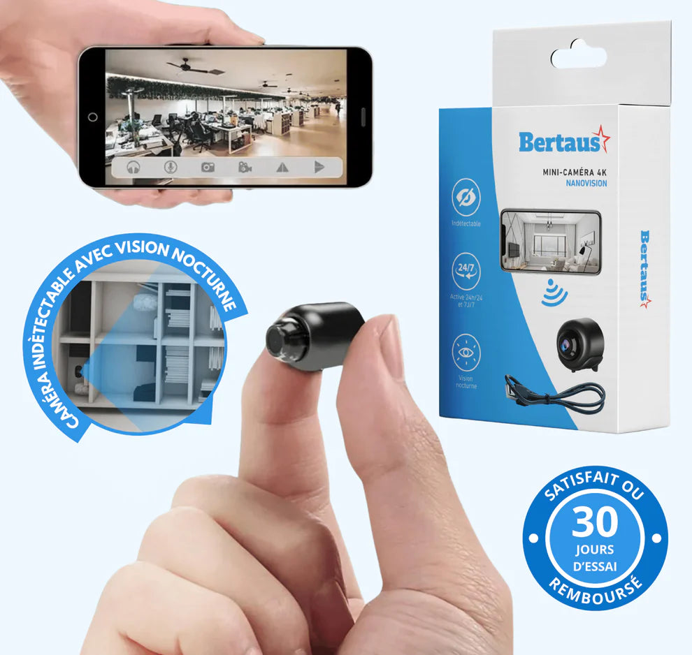 Mini caméra de sécurité Full HD 4K UltraVision™