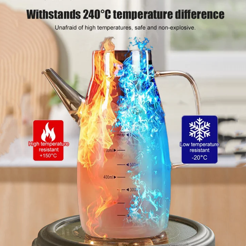 🔥Bouteille Distributeur d'Huile avec Bec Verseur Anti-Gouttes