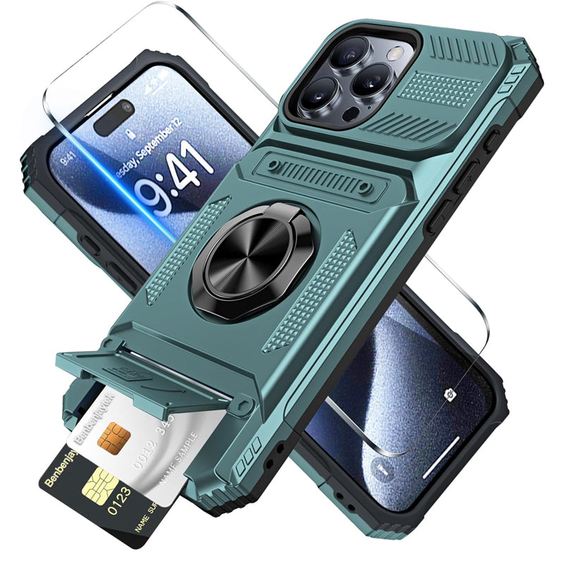 Coque iphone avec porte - cartes et porte - bagues
